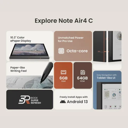 Tablet Note Air 4C 6G 64G E Ink Tablet Color ePaper Notebook